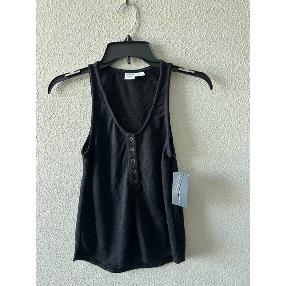 Melrose and Market Tops - Melrose & Market Women Tank Top Sleeveless V Neck Black Button Front